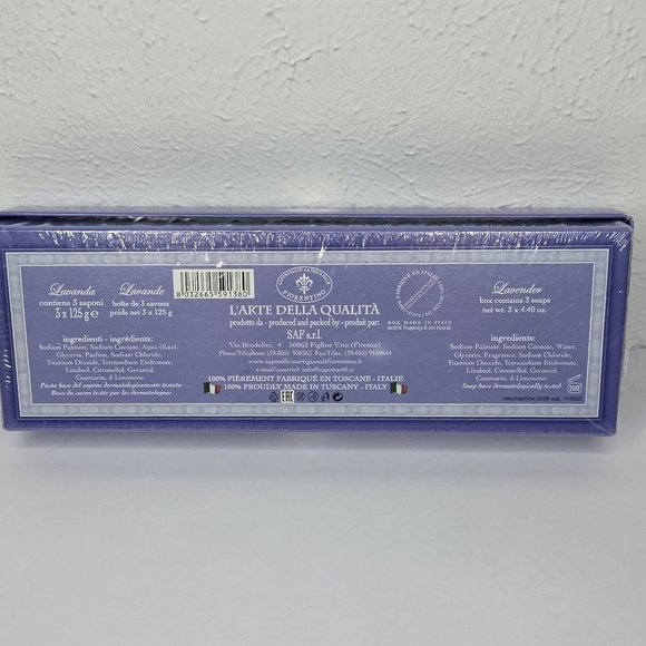 Saponificio Artigianale Fiorentino Lavender Soap Set of 3 Round Floral Bars - Picture 5 of 11